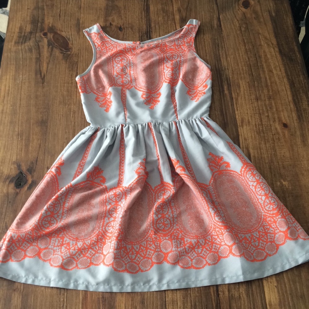 Gray Orange Dress S